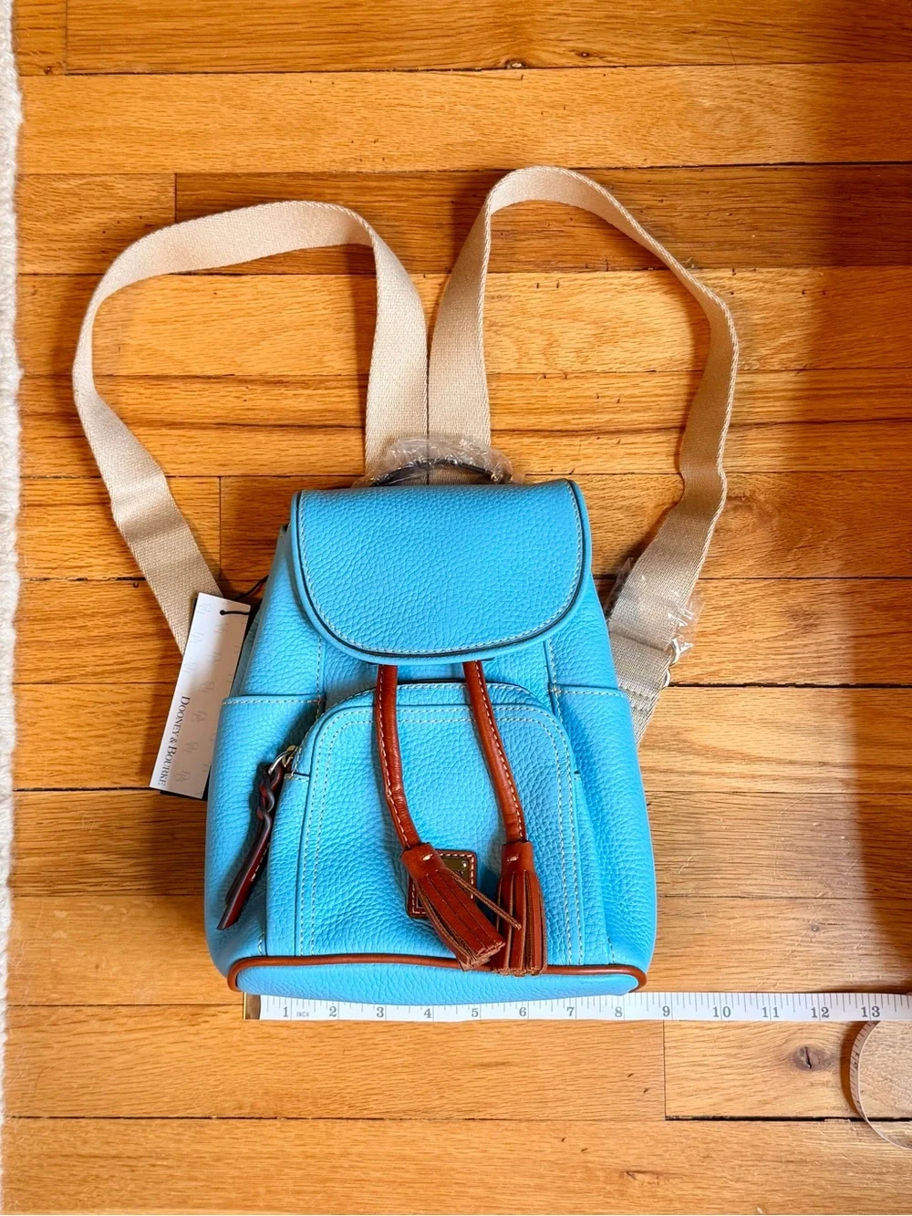NWT Dooney & Bourke Pebble Grain Sky Blue Small Murphy Backpack.